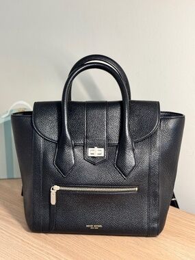 Henri Bendel Rivinton Backpack Convertible Black Leather